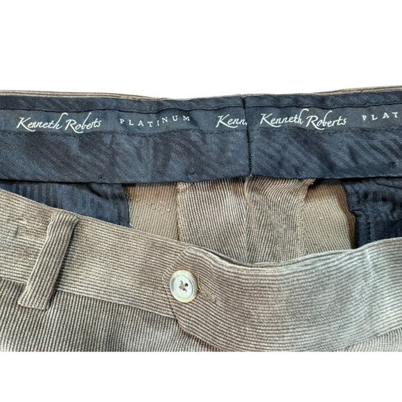 Kenneth Roberts Platinum Mens Corduroy Pants W38/L30 Brown Biconstituent Blend - Picture 2 of 9